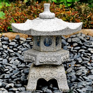 Japanese garden stone lantern pagoda