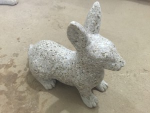 Cute Granite Rabbit Garden Statue Patio Yard Decor