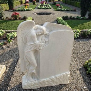 Custom Modern European Design Marble Tombstones Monuments Beautiful Marble Gravestone Memorial for Cemetery European Style