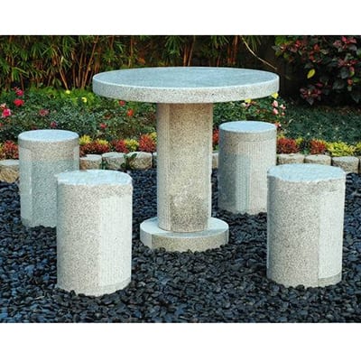 Factory source Water Features -
 Outdoor granite stone table and chair set – Magic Stone