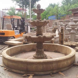 3 tier water fountain marble water feature for garden