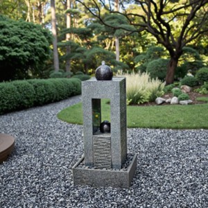 Stone fountain with granite in garden for sale