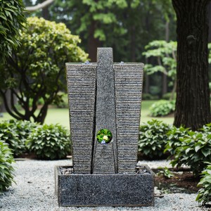 Small Grey Indoor Windmill Water Fountain Durable Granite Home or Hotel Decoration