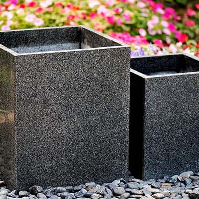 Wholesale Discount Free Standing Bathtub -
 Granite stone outdoor square planter flower pots – Magic Stone