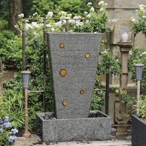 Durable Modern Granite Garden Fountain with Basalt Stone Pillar Waterproof Design-Premium Stone Garden Product