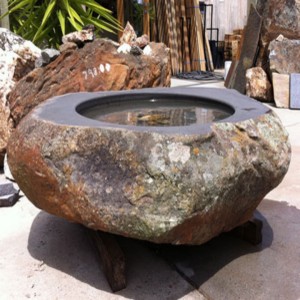 Natural Stone Birdbath Outdoor Garden Decoration