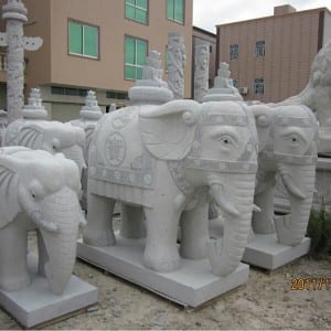 Naturlig storlek marmor elefant staty