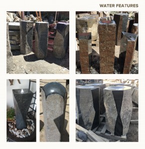 Natural Finish Basalt Column Fountain for Gardens
