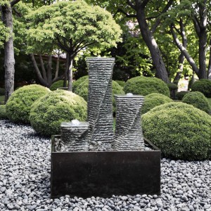 Customizable Sizes Natural Black Granite Trio Pillars Modern Garden Sculpture for Outdoor Landscape Columns Customizable Sizes
