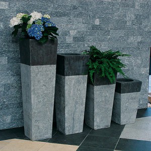 4 pieces granite flower pots set for sale