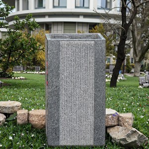 Modern Rectangular Granite Flower Pots Garden Floor Usage with Stylish Design