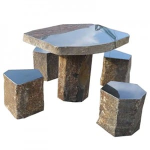Basalt table and chair set