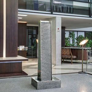 Tall Indoor Grey Granite Water Fountain Elegant Garden Ornament for Home & Hotel Decor for Outdoor & Villa Application