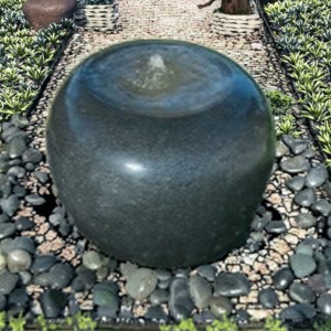 Polished Dark Basalt Garden Fountain for Landscaping