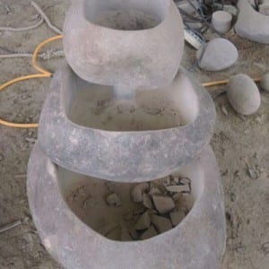 Pebble stone water fountains garden