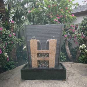 Hand Carved Granite Stone Water Fountain Outdoor Garden Decorative Feature for Courtyard