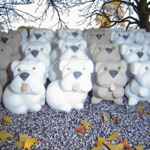 Modern Style Antique Stone Dog Statue for Outdoor Garden Use