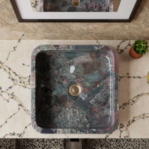 Rectangular Artistic Sandstone Drop-In Vessel Sink