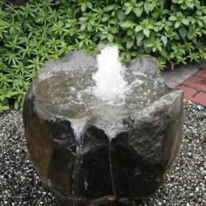 Outdoor Low Maintenance Basalt Water Column Fountain Garden Decorative Product