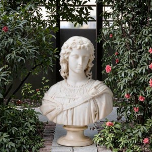 Rococo Era Noble Bust Statue Exquisite Clothing Carvings for Art Collection