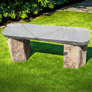 Basalt Bench Stone Garden Decor for Outdoor Park Yard or Court