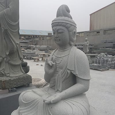 Special Price for Laughing Buddha -
 White stone amitabha sitting buddha marble garden statues – Magic Stone