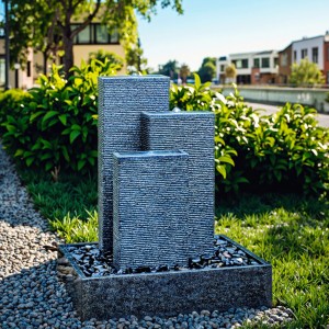 Natural Granite Stone Garden Water Wall Fountain Indoor/Outdoor for Balcony Yard or Court