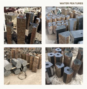 Natural Finish Basalt Column Fountain for Gardens