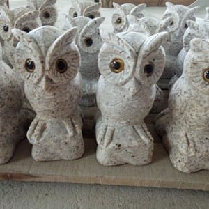 Decorative white owl figurines sculpture