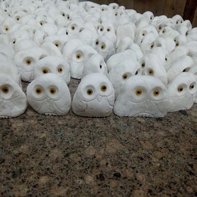 2017 wholesale price Antique Stone Bench -
 Small white marble hand carved stone owl for sale – Magic Stone