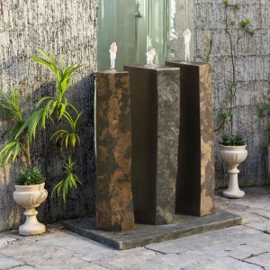 Rustic Basalt Column Water Fountain for Outdoor