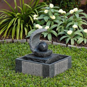 Hand Carved Outdoor Granite Stone Water Fountain Flowing Water Features Sculpture for Garden on Sale