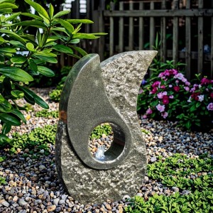 Modern Grey Granite Stone Garden Water Fountain Black Granite Small Waterfalls for Outdoor Use Available for Sale