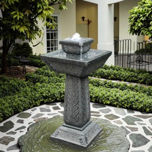 Wholesale Customized Size Granite Stone Water Fountain Ornaments Hand Carved Outdoor Garden Features for Villas Hotels Parks