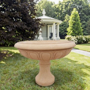 Round Marble Plant Stand for Garden Spaces