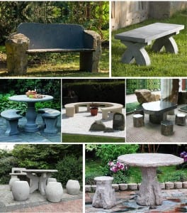 Outdoor cheap price granite stone garden long bench