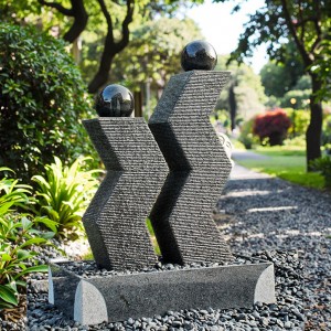 Traditional Indoor and Outdoor Granite Stone Garden Water Fountain Natural Feature for Villas Laundry