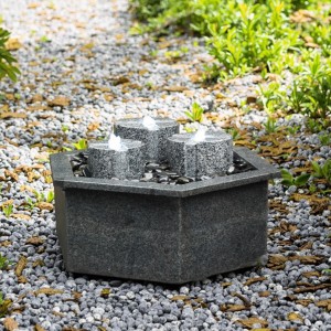 Black Granite Stone Carving Fountain for Hotel Garden for Community Landscape Sculpture Durable Garden Products