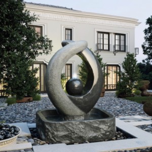Granite block stone water fountain for sale