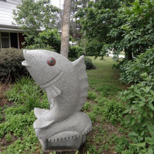 Aquatic Stone Fish Sculpture – Timeless Garden Art