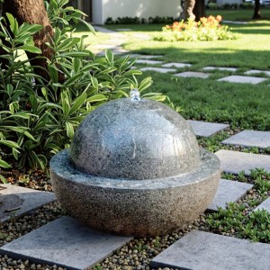 Polished Granite Water Fountain Outdoor Garden Decorative Ornament for Courtyard Park