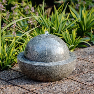 Hand-Carved Polished Granite Water Fountain Outdoor Garden Decorative Ornament for Courtyard Park