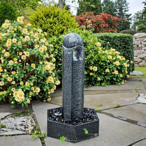 Rectangular LED Mount Indoor/Outdoor Stone Water Fountain