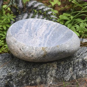 stone pebble birdbath