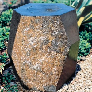 Basalt boulder fountain