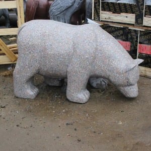 Life size bear stone sculpture