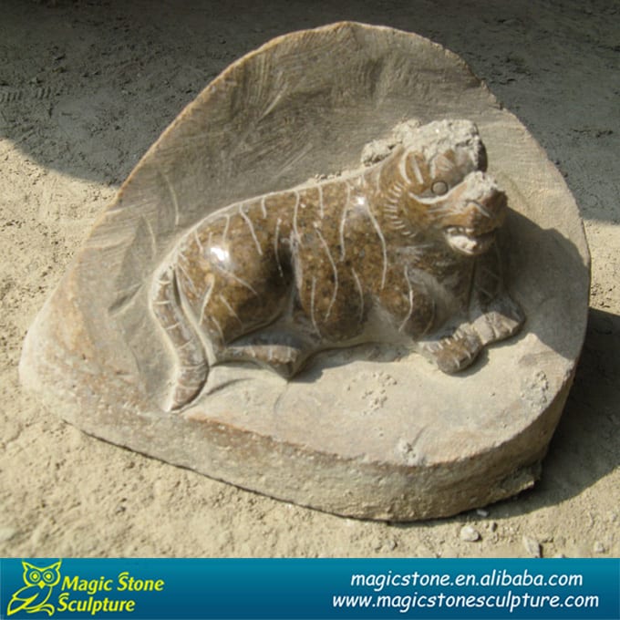 Well-designed Lion Head Marble Fountain -
 Cobble stone dog statue – Magic Stone