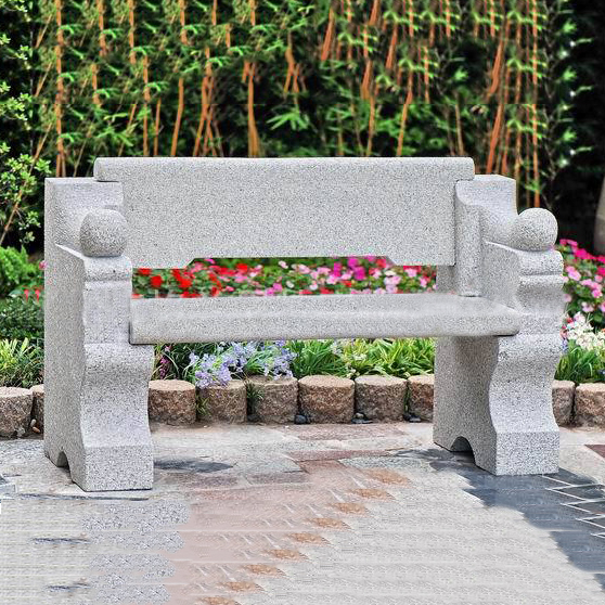Outdoor cheap granite stone park bench with back for sale Featured Image