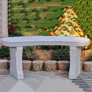 Curved granite bench for garden