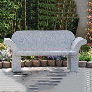 Granite bench with back outdoor for garden